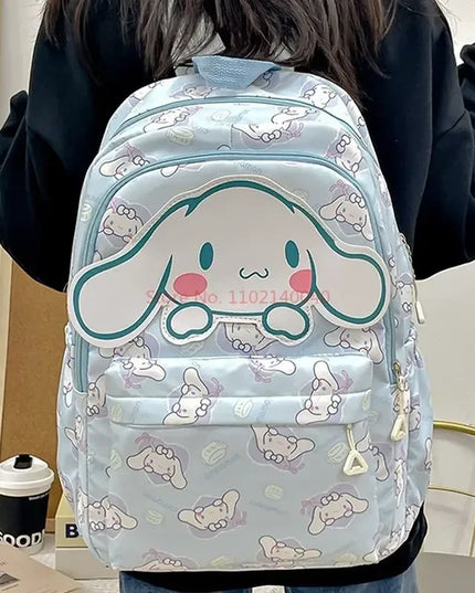 Sanrio Backpack For Kids Cartoon Hello Kitty Kuromi Bookbag Student Teenager Girl Boy Nylon Shoulders Bag Schoolbag Kawaii Bags