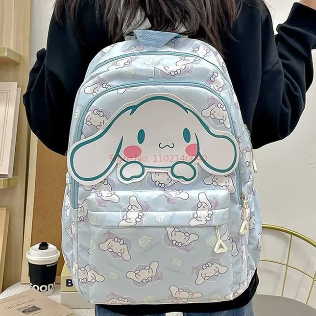 Sanrio Backpack For Kids Cartoon Hello Kitty Kuromi Bookbag Student Teenager Girl Boy Nylon Shoulders Bag Schoolbag Kawaii Bags