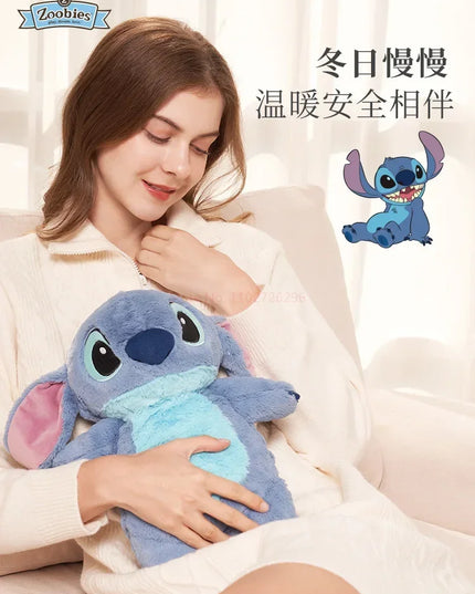 Stitch Angel Lotso peluche a mano bottiglia calda bottiglie di acqua calda inverno portatile borsa a mano calda