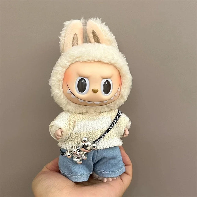 Suitable for 17cm Labubu Clothes Cute Overalls Skirt Suit V1 V2 V3 DIY Clothing Accessories Creative Children's Toy Gifts