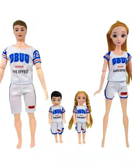 Fashion Wear Kids Toys Doll Clothes Mini Dress Dad Mom Baby Family Outfit Accessories For Dolls DIY Birthday Gift