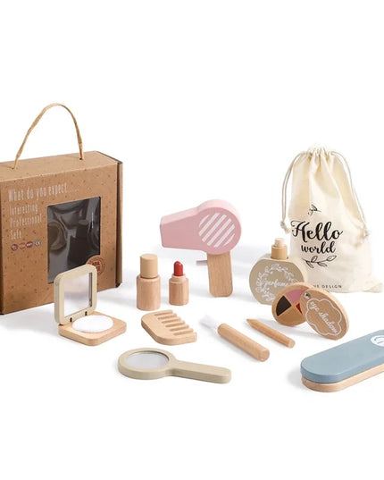 Wooden Baby Toys Simulation Cosmetics Set Pretend Makeup Toys Girls Playing House Game Children Early Education Montessori Toys