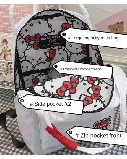 Hello kitty cartoon backpack Sanrio new animation cute student school bag outdoor travel storage large capacity backpack gift