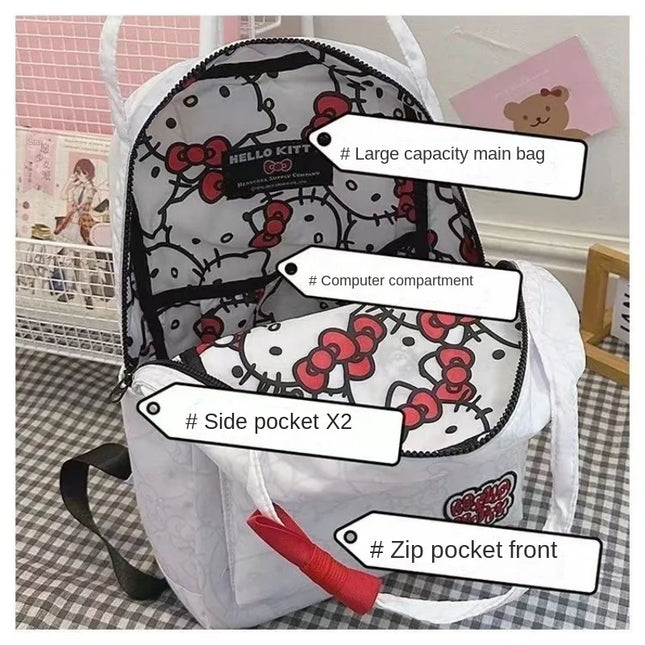 Hello kitty cartoon backpack Sanrio new animation cute student school bag outdoor travel storage large capacity backpack gift