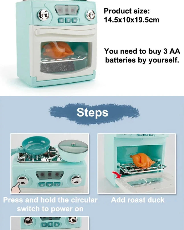 Kitchen Toys Set Kids Pretend Play Home Appliances Washing Machine Toaster Microwave Juicer Egg Cooker Girls Boys Play House Toy