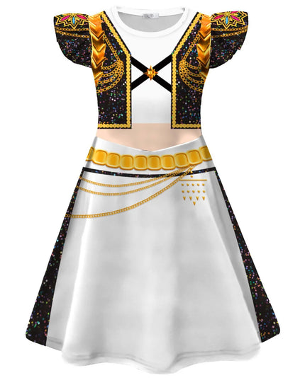 Hunters Kids Zoey Mira Rumi Demon Cosplay Costume Singer Girls K-Pop Huntrix Golden Dress Fashion Children Stage Show  Party