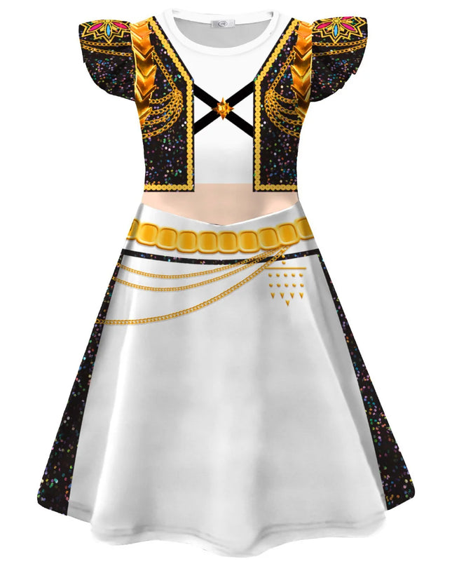 Hunters Kids Zoey Mira Rumi Demon Cosplay Costume Singer Girls K-Pop Huntrix Golden Dress Fashion Children Stage Show  Party
