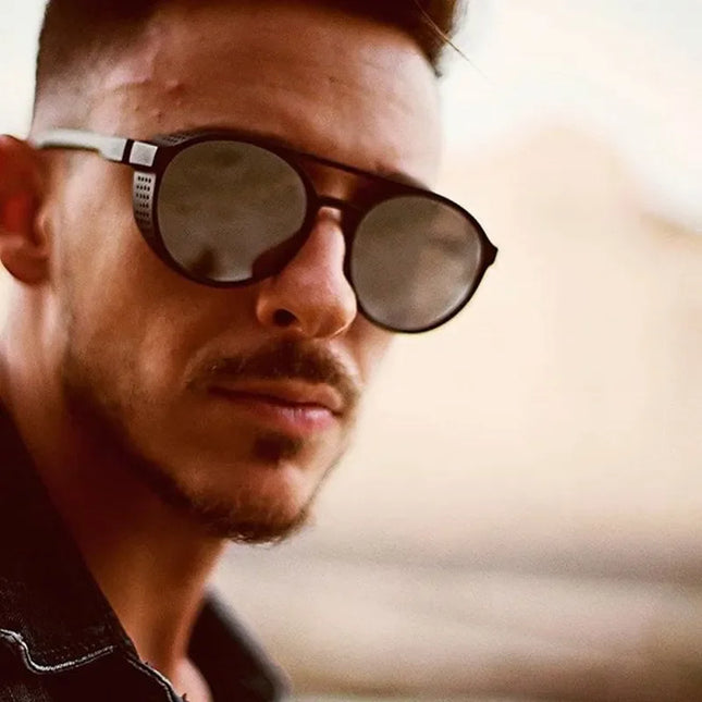 Classic Gothic Steampunk Style Sunglasses Men Women Brand Designer Retro Round Colorful Lens Vintage Sun Glasses UV400
