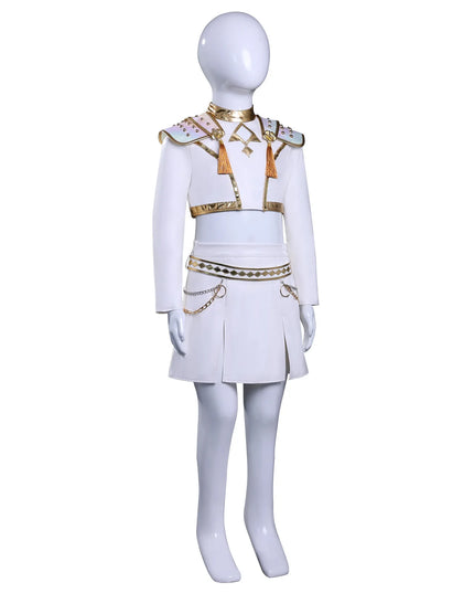 IN STOCK Rumi Mira Zoey White Leather Singing Suit Costume Set Halloween Carnival Role Play Party For Girls