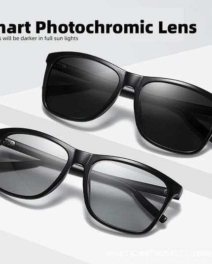 Classic Fishing Sunglasses Men Polarized Metal Square Frame UV400 Photochromic Goggles Women Driving Discoloration Eyewear