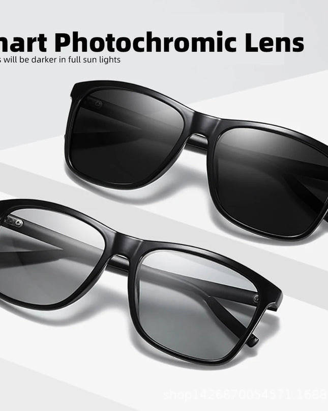 Classic Fishing Sunglasses Men Polarized Metal Square Frame UV400 Photochromic Goggles Women Driving Discoloration Eyewear