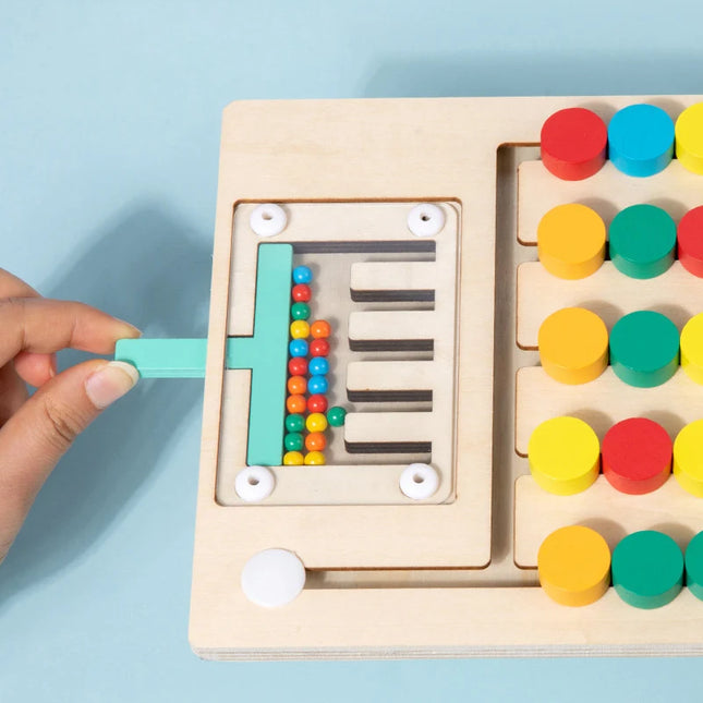 Montessori Wooden Color Matching Puzzles, Logic Game,Thinking Training Enlightenment Hand-eye Coordination Early Educational Toy