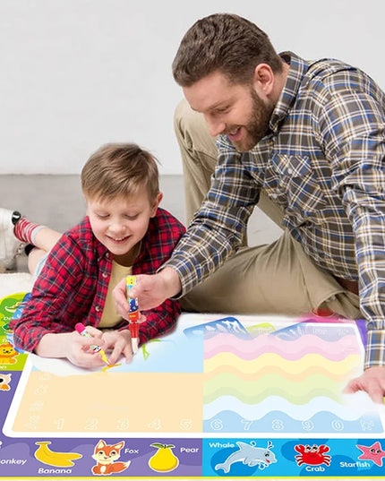 150x100cm Magic Water Drawing Mat for Kids Coloring Doodle Mat with Magic Pens Painting Board Educational Montessori Toys