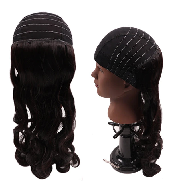 1Pcs Glueless Mesh Cap With White Line For Wig Making Black Frontal Map Cap With Guideline For Beginner Hairnet 4*4 Lace Closure