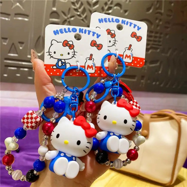 New Hello Kitty Creative Keychain Backpack Pendant Car Interior Couple Accessories Cartoon Decoration Children's Birthday Gift
