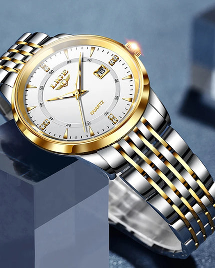 LIGE New Waterproof Watches Women Fashion Women's Bracelet Watch Top Brand Luxury Date Quartz Watch for Women Relogio Feminino