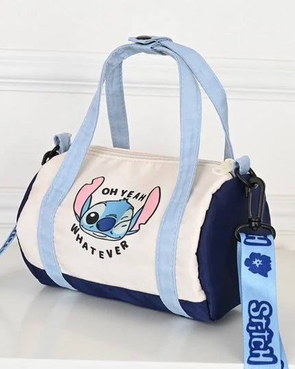 MINISO Stitch Canvas Shoulder Bag For Women Cartoon Strawberry Bear Casual Crossbody Bag Daily Commuting Gift for Kids Christmas