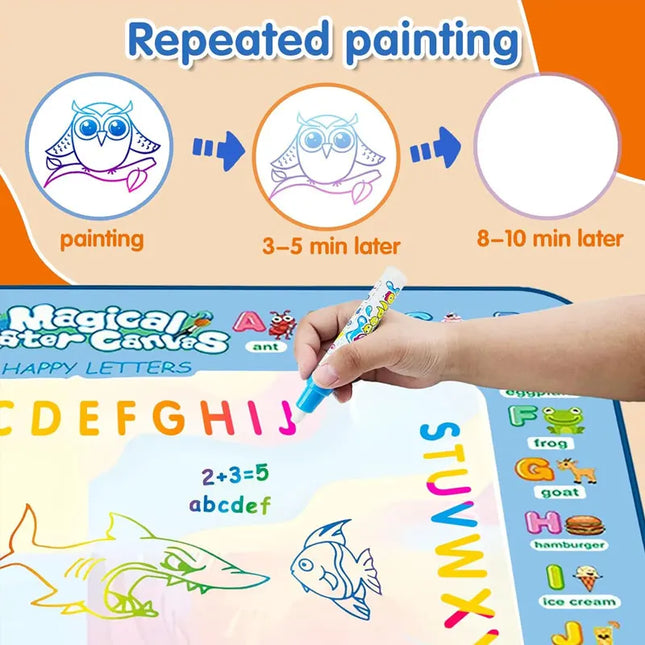 15.76"×12.6"Colorful Water Doodle Mat for Kids - Montessori Educational Toy Drawing Mat for Boys And Girls Age 3-8 Toddler Gift