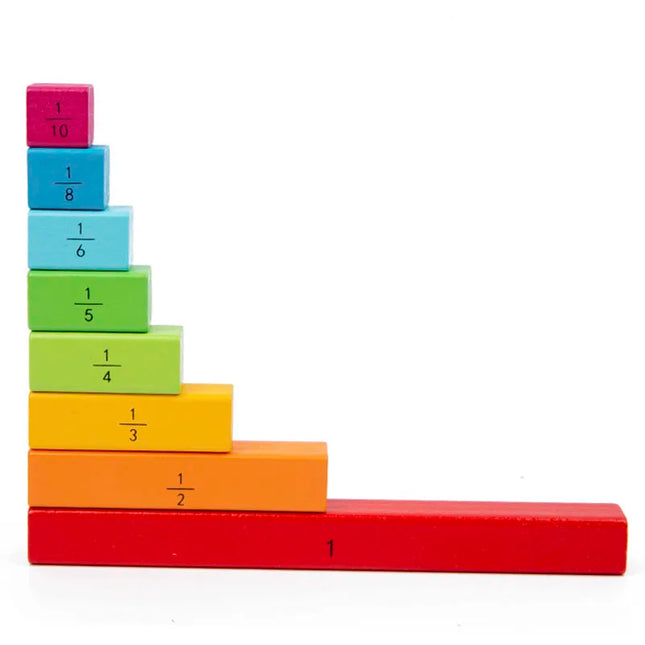 Wooden Montessori Teaching Aids Math Toys Color Fraction Sticks Kindergarten Early Education Learning Educational Toys For Kids