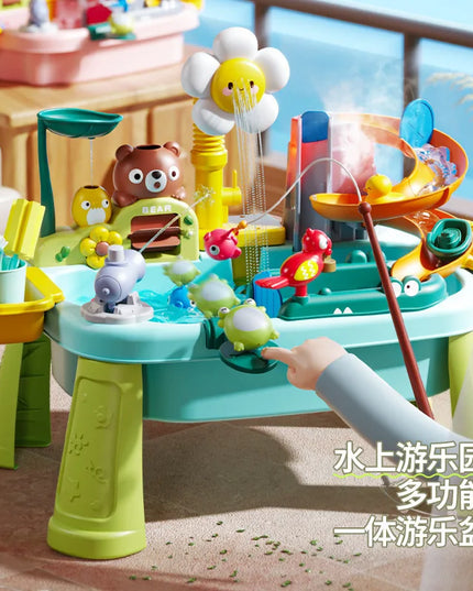 Children's kitchen toys electric fun water play water wash basin fishing dishwashing home role-playing baby early education toy