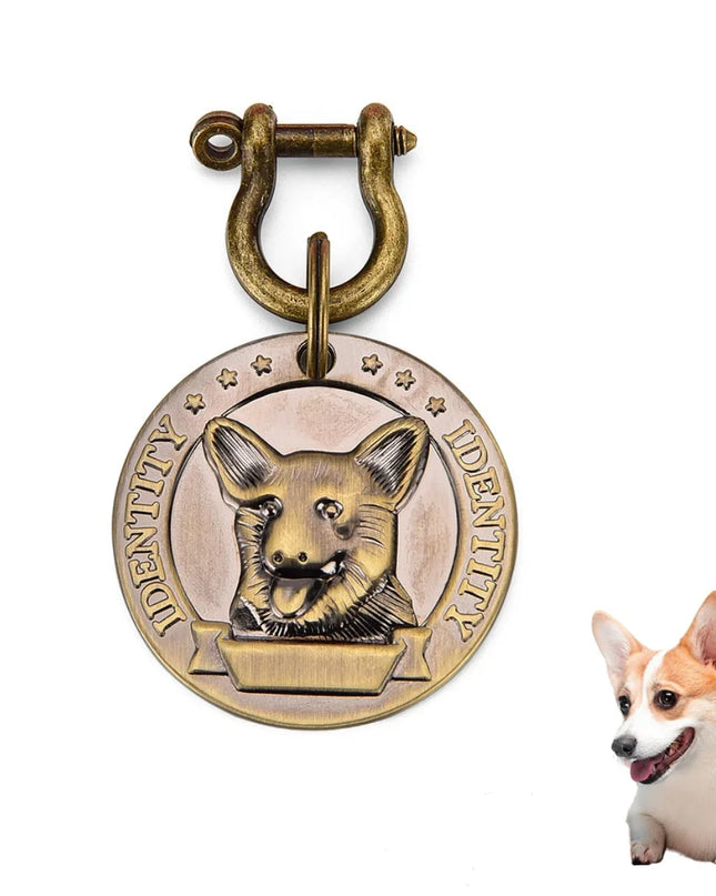 VIP Customizable Engraved Pets ID Tag for Dog Cat Bronze Nameplate Tags Personalized  Address Number Dogs Collar ID Pendant
