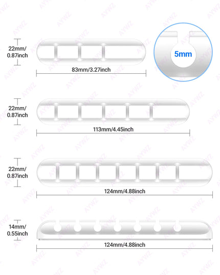 Adhesive Cable Holder Clips Cord Management Wire Organizer for Desktop USB Charging Cable Nightstand Power Cord Mouse Cable 1pc