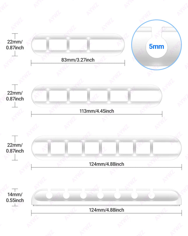 Adhesive Cable Holder Clips Cord Management Wire Organizer for Desktop USB Charging Cable Nightstand Power Cord Mouse Cable 1pc