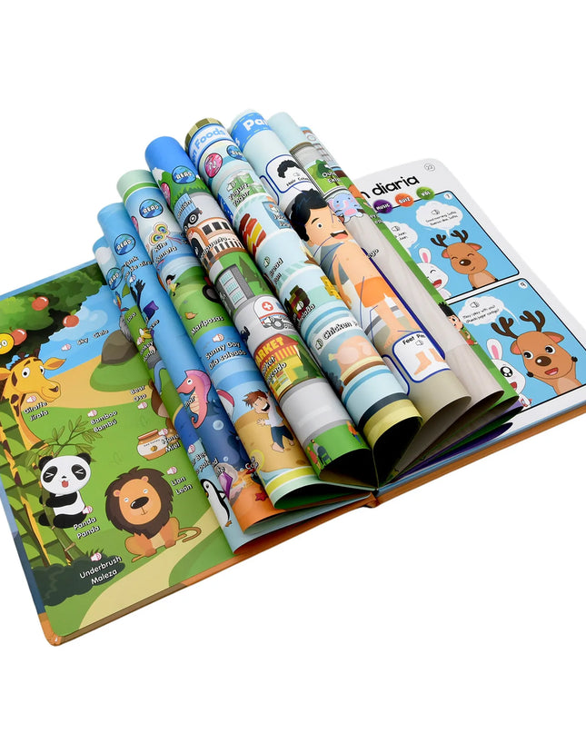 Montessori Spanish English Language Learning Machine Electronic Reading Books Toddler Baby Educational Toys Multifunction Ebook