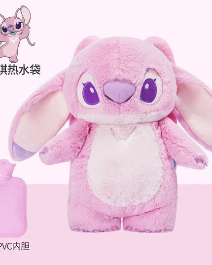 Stitch Angel Lotso peluche a mano bottiglia calda bottiglie di acqua calda inverno portatile borsa a mano calda
