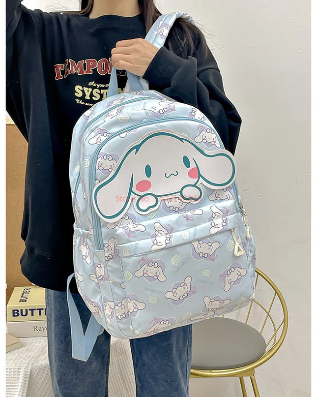 Sanrio Backpack For Kids Cartoon Hello Kitty Kuromi Bookbag Student Teenager Girl Boy Nylon Shoulders Bag Schoolbag Kawaii Bags