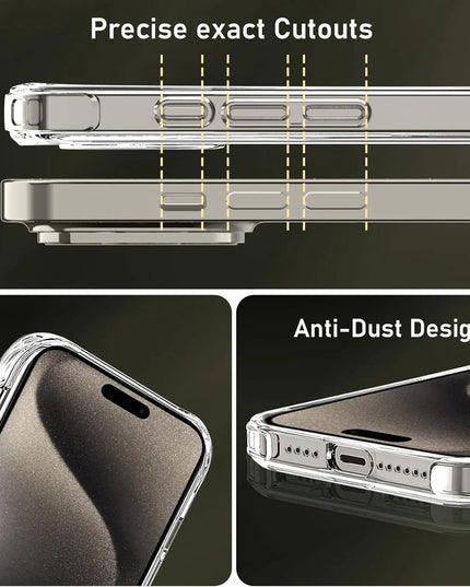 For iPhone 17 16 15 Pro Max Phone Case For iPhone 16 15 14 13 Mini 12 11 Pro Transparent Case iPhone16 Plus Cover