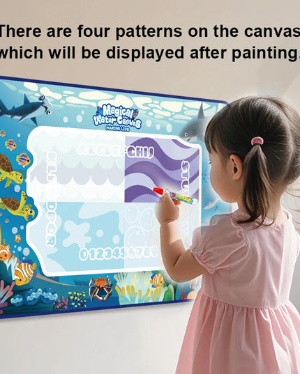 100*80CM Magic Water Doodle Mat for Kids - Reusable Waterproof Drawing Board with Magic Pens, Educational Art Toy for kids