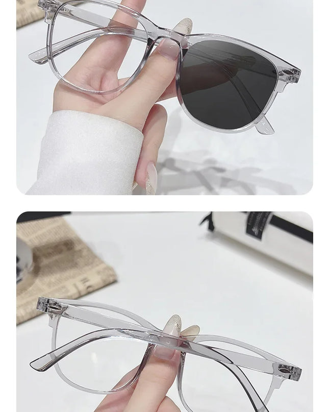 2025 Brand New Sunglasses for Men Women Photochromic Lenses Korean Style Trendy Eyewear Summer Outdoor Beach Sun Glasses