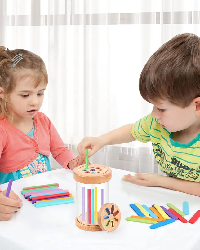 Montessori Toys Wooden Color Sorting Toys Fine Motor Skills Sensory Matching Games Educational Kid Toys For 1-3 Year Old 3+ Gift