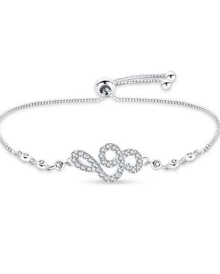 Bracelet Original 925 Silver Lucky Symbol Zircon Bracelet Luxury Jewelry For Woman Romantic Valentine's Day Jewelry Gifts