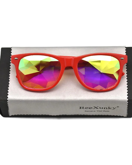 Classic Square Party Sunglasses Women Men Fashion EDM Light Diffraction Futuristic Rave Festival Sun Glasses Psychedelic Prism