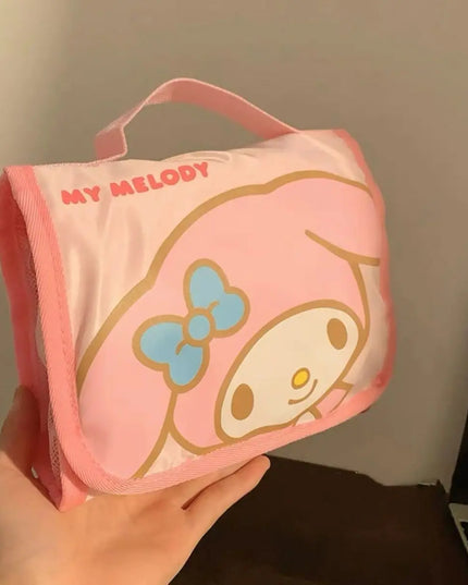 Cute Portable Travel Wash Up Storage Bag Girls Gifts Hello Kitty Kuromi Stitch KT Cat Cartoon Cosmetic Bag For Girl Kawaii Gifts