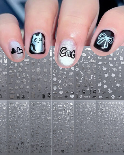 12sheet Cartoon Stitch Angel Nail Stickers Set Multiple Action Kawaii Stitch Nail Art Decals Adhesive Kids Manicure Decorations