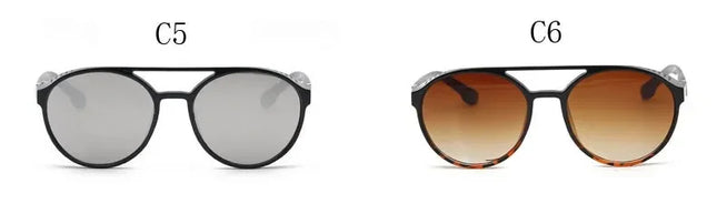 Classic Gothic Steampunk Style Sunglasses Men Women Brand Designer Retro Round Colorful Lens Vintage Sun Glasses UV400