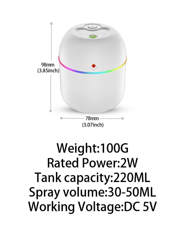 Mini Portable Air Humidifier USB Atomizer Aroma Diffuser Desktop Indoor Household Mute Hydrating Air Atomization Humidifie
