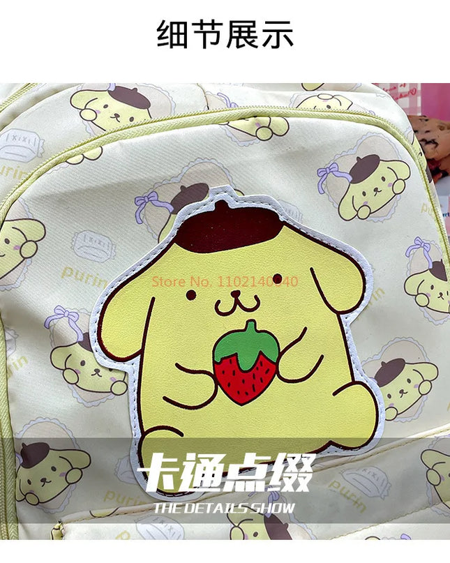 Sanrio Backpack For Kids Cartoon Hello Kitty Kuromi Bookbag Student Teenager Girl Boy Nylon Shoulders Bag Schoolbag Kawaii Bags