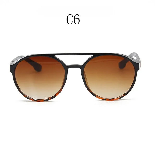 Classic Gothic Steampunk Style Sunglasses Men Women Brand Designer Retro Round Colorful Lens Vintage Sun Glasses UV400