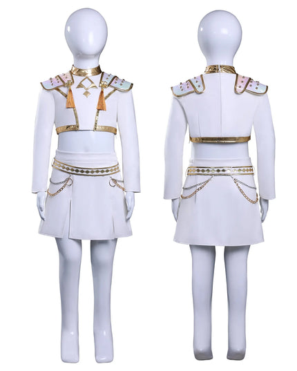 IN STOCK Rumi Mira Zoey White Leather Singing Suit Costume Set Halloween Carnival Role Play Party For Girls
