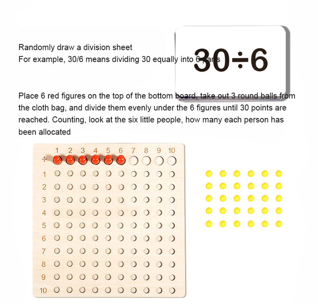 Montessori 99 multiplication Board  Maths Teaching Aids Multiplication and Division Board Early Education Children's Puzzle Toys