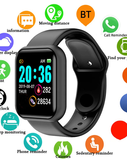 Smartwatch Men Women Wristwatches Smart Watch Message Fitness Monitor Bracelet Birthday Gift Electronic Clock For Android IOS