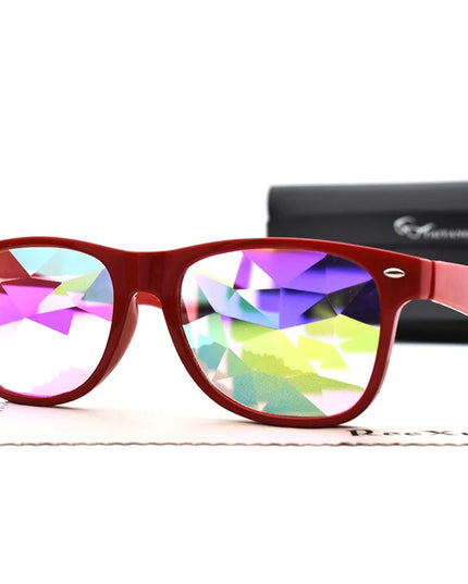 Classic Square Party Sunglasses Women Men Fashion EDM Light Diffraction Futuristic Rave Festival Sun Glasses Psychedelic Prism