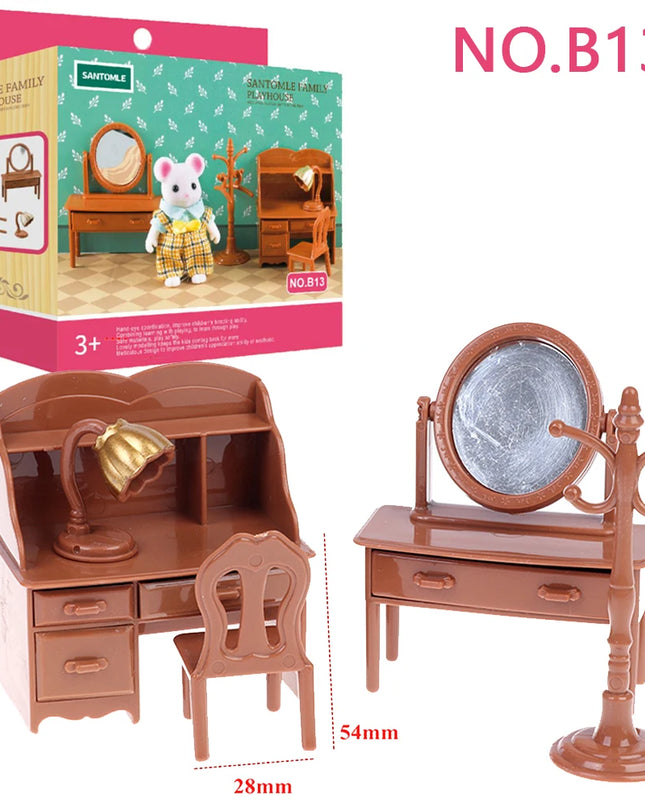 Toys Doll 1:12 Forest Family Montessori Kitchen Compatible Miniature Dollhouse Kitchen Accessories Furniture Pretend Play Gifts