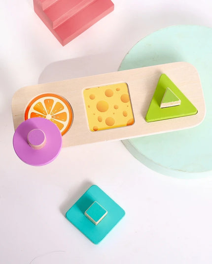 Montessori Wood Toys 0-12Months Baby Colorful Geometry Grasping Board Toys Newborn Sensory Touch Shape Recognition Game Toy Gift