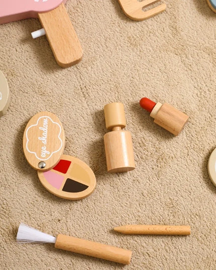 Wooden Baby Toys Simulation Cosmetics Set Pretend Makeup Toys Girls Playing House Game Children Early Education Montessori Toys