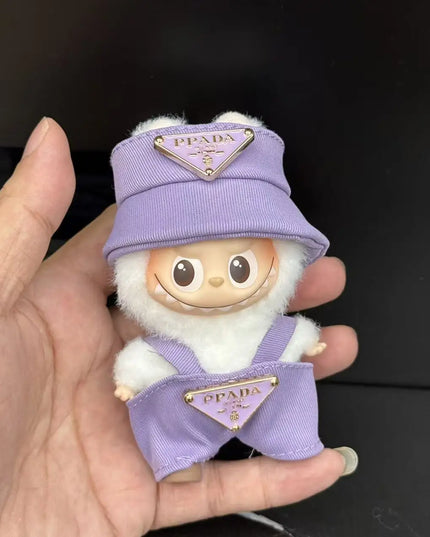 Pink Luxury Clothes for Mini Labubu V4 Korea Classic Style Little Dress Set Fashion Clothes Outfit for Mini Labubu V4 Dolls Gift